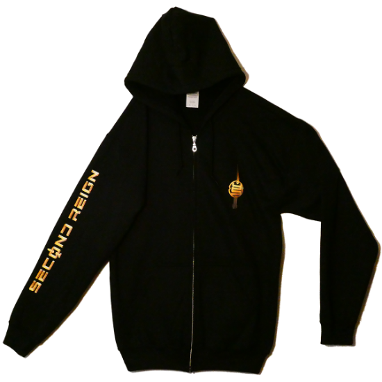 Hoodie Second Reign - Gold Print - with Zipper